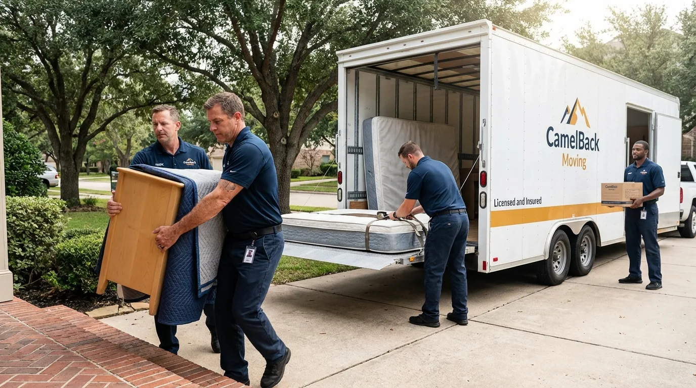 Crew loading residential truck for cross-state move from Ossining, NY